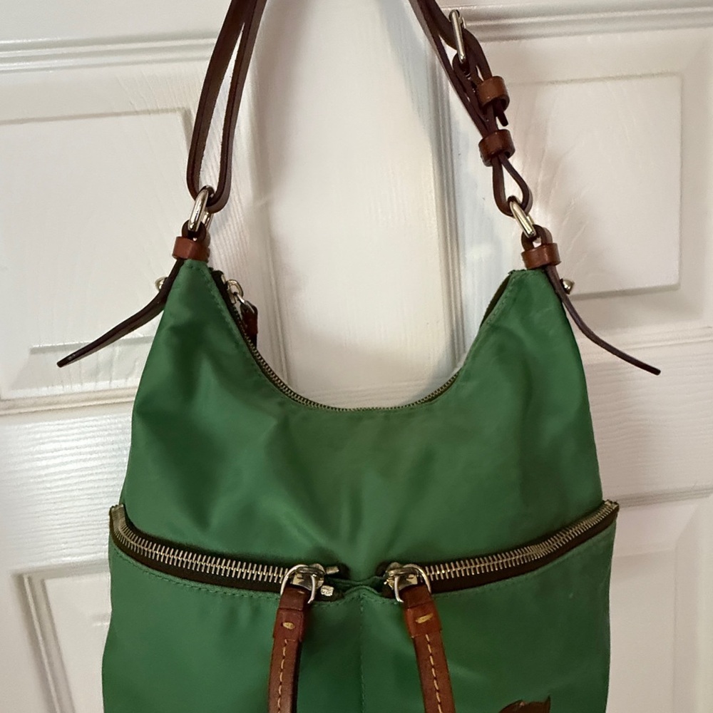Dooney & Bourke Green and Brown Shoulder Bag